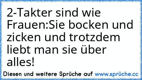 2-Takter sind wie Frauen:Sie bocken und zicken und trotzdem liebt man sie über alles!