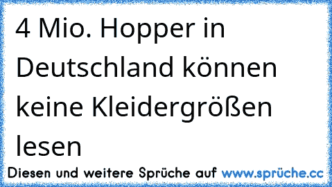 4 Mio. Hopper in Deutschland können keine Kleidergrößen lesen