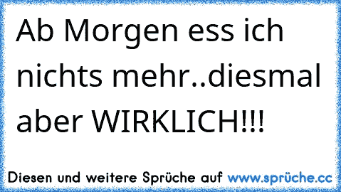 Ab Morgen ess ich nichts mehr..diesmal aber WIRKLICH!!!