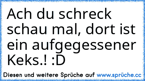 Ach du schreck schau mal, dort ist ein aufgegessener Keks.! :D