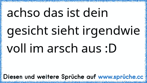 achso das ist dein gesicht sieht irgendwie voll im arsch aus :D