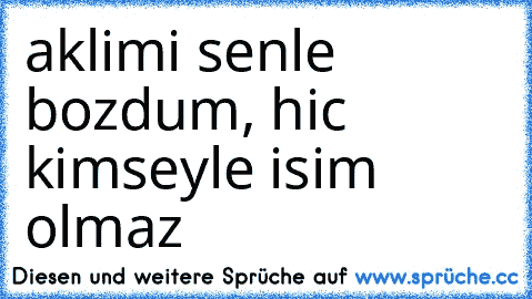 aklimi senle bozdum, hic kimseyle isim olmaz ♥