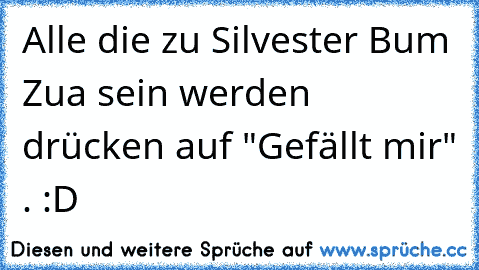 Alle die zu Silvester Bum Zua sein werden drücken auf "Gefällt mir" . :D 