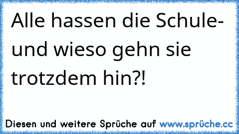 Alle hassen die Schule- und wieso gehn sie trotzdem hin?!