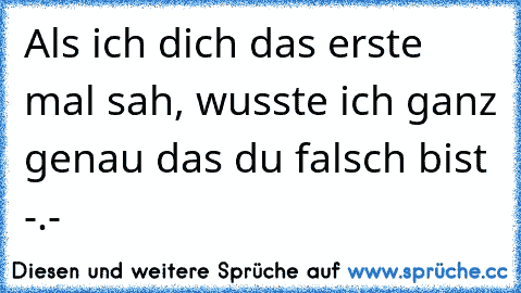 Als ich dich das erste mal sah, wusste ich ganz genau das du falsch bist -.-