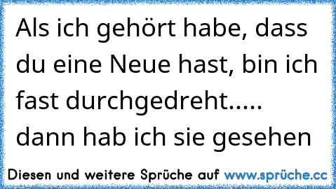 Als ich gehört habe, dass du eine Neue hast, bin ich fast durchgedreht..... dann hab ich sie gesehen