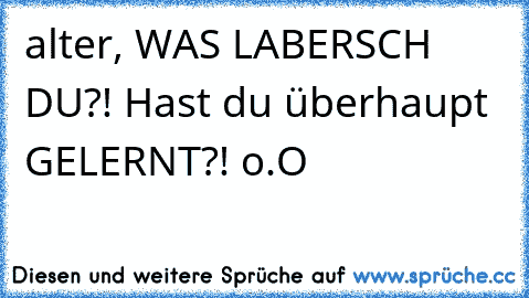 alter, WAS LABERSCH DU?! Hast du überhaupt GELERNT?! o.O