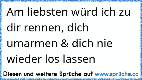 Am liebsten würd ich zu dir rennen, dich umarmen & dich nie wieder los lassen ♥