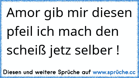 Amor gib mir diesen pfeil ich mach den scheiß jetz selber !