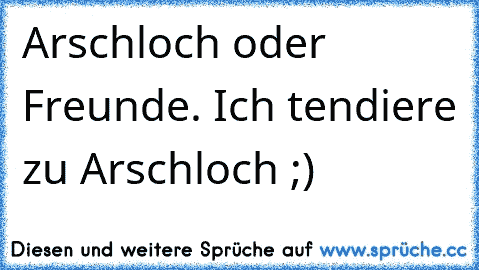 Arschloch oder Freunde. Ich tendiere zu Arschloch ;)