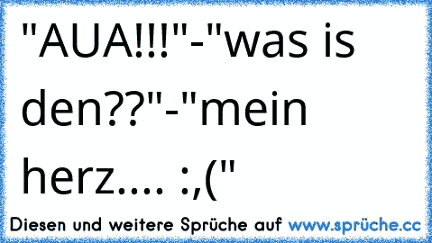 "AUA!!!"-"was is den??"-"mein herz.... :,("