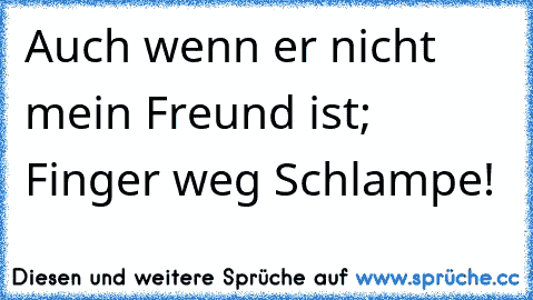 Auch wenn er nicht mein Freund ist; Finger weg Schlampe!