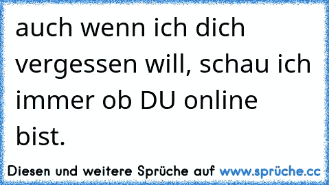 auch wenn ich dich vergessen will, schau ich immer ob DU online bist. 