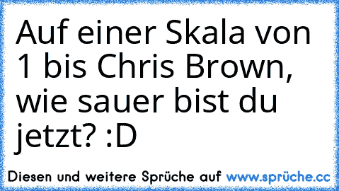 Auf einer Skala von 1 bis Chris Brown, wie sauer bist du jetzt? :D♥