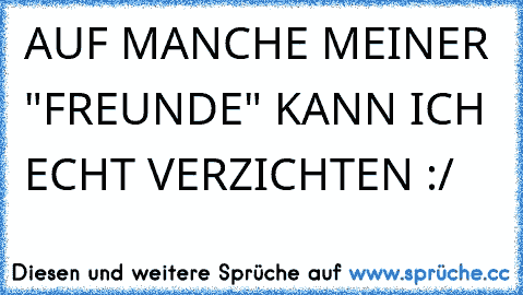 AUF MANCHE MEINER "FREUNDE" KANN ICH ECHT VERZICHTEN :/