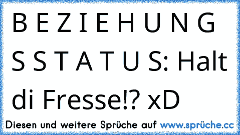 B E Z I E H U N G S S T A T U S: Halt di Fresse!? xD