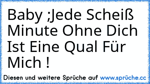 Baby ;Jede Scheiß Minute Ohne Dich Ist Eine Qual Für Mich !♥