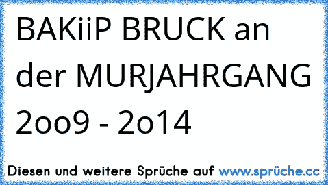 BAKiiP BRUCK an der MUR
JAHRGANG 2oo9 - 2o14 