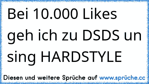 Bei 10.000 Likes  geh ich zu DSDS un sing HARDSTYLE