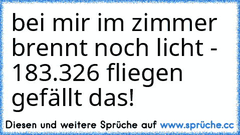 bei mir im zimmer brennt noch licht - 183.326 fliegen gefällt das!