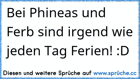 Bei Phineas und Ferb sind irgend wie jeden Tag Ferien! :D