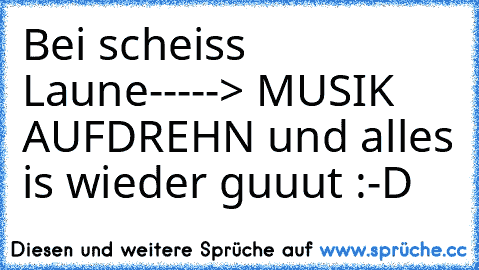 Bei scheiss Laune-----> MUSIK AUFDREHN und alles is wieder guuut :-D