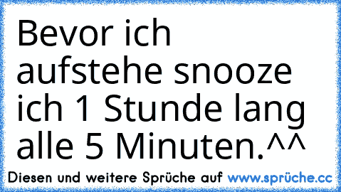 Bevor ich aufstehe snooze ich 1 Stunde lang alle 5 Minuten.^^