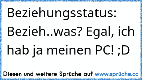 Beziehungsstatus: Bezieh..was? Egal, ich hab ja meinen PC! ;D