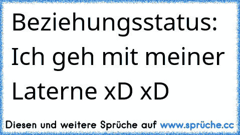 Beziehungsstatus: Ich geh mit meiner Laterne xD 
xD