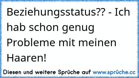 Beziehungsstatus?? - Ich hab schon genug Probleme mit meinen Haaren! ♥