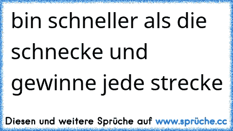 bin schneller als die schnecke und gewinne jede strecke