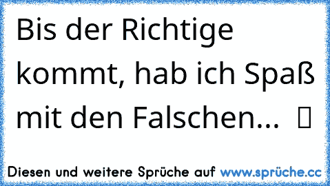 Bis der Richtige kommt, hab ich Spaß mit den Falschen...  ツ