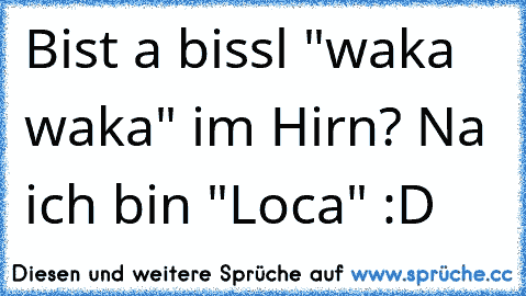 Bist a bissl "waka waka" im Hirn? Na ich bin "Loca" :D