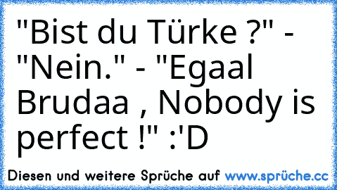 "Bist du Türke ?" - "Nein." - "Egaal Brudaa , Nobody is perfect !" :'D ♥