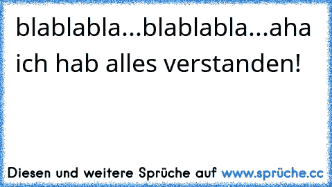 blablabla...blablabla...aha ich hab alles verstanden!