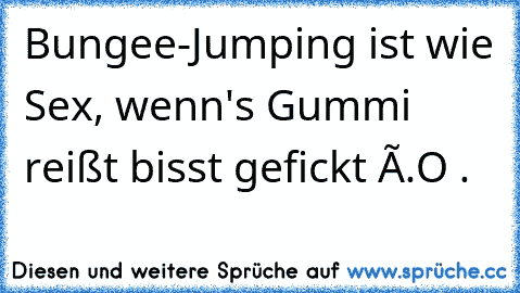 Bungee-Jumping ist wie Sex, wenn's Gummi reißt bisst gefickt ô.O .