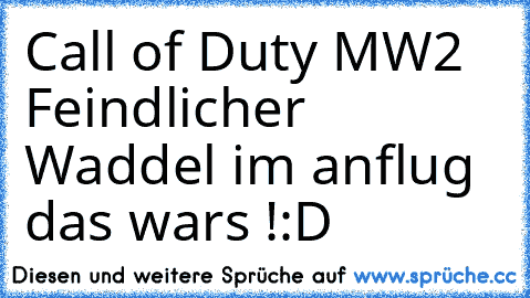 Call of Duty MW2 Feindlicher Waddel im anflug das wars !:D