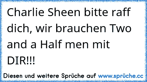 Charlie Sheen bitte raff dich, wir brauchen Two and a Half men mit DIR!!!