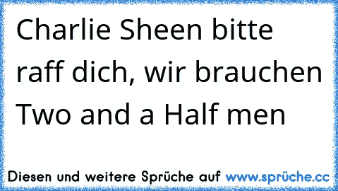 Charlie Sheen bitte raff dich, wir brauchen Two and a Half men