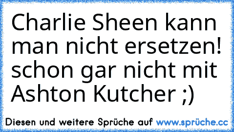 Charlie Sheen kann man nicht ersetzen! schon gar nicht mit Ashton Kutcher ;)