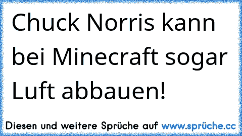 Chuck Norris kann bei Minecraft sogar Luft abbauen!