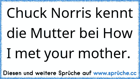 Chuck Norris kennt die Mutter bei How I met your mother.