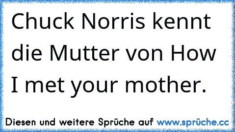 Chuck Norris kennt die Mutter von How I met your mother.