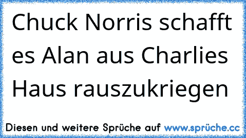 Chuck Norris schafft es Alan aus Charlies Haus rauszukriegen