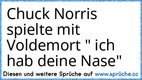 Chuck Norris spielte mit Voldemort " ich hab deine Nase"