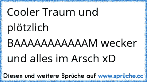 Cooler Traum und plötzlich BAAAAAAAAAAAM wecker und alles im Arsch xD