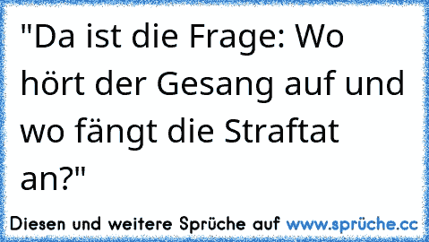 "Da ist die Frage: Wo hört der Gesang auf und wo fängt die Straftat an?"