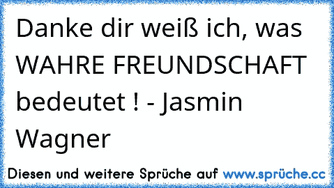 Danke dir weiß ich, was WAHRE FREUNDSCHAFT bedeutet ! - Jasmin Wagner 