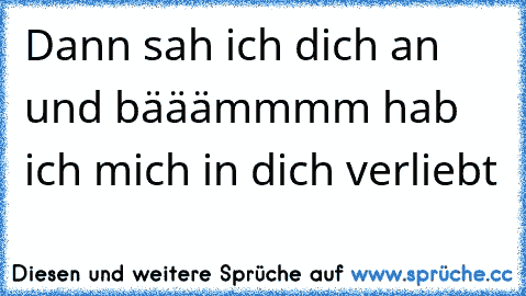 Dann sah ich dich an und bääämmmm hab ich mich in dich verliebt ♥