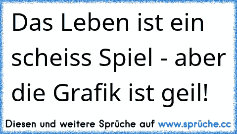 Das Leben ist ein scheiss Spiel - aber die Grafik ist geil!